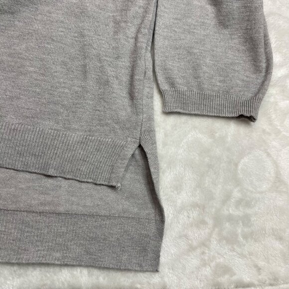 Tahari Flannel Sweater Women's Plus Size 1X Gray Mock Neck Zipper Back Rayon NEW - Picture 8 of 10